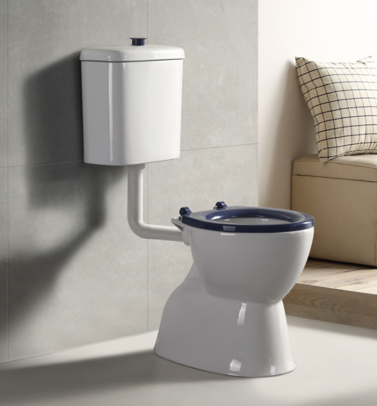 ECT BESTCARE Ambulant Toilet Suite (White with blue seat) *CLEARANCE*