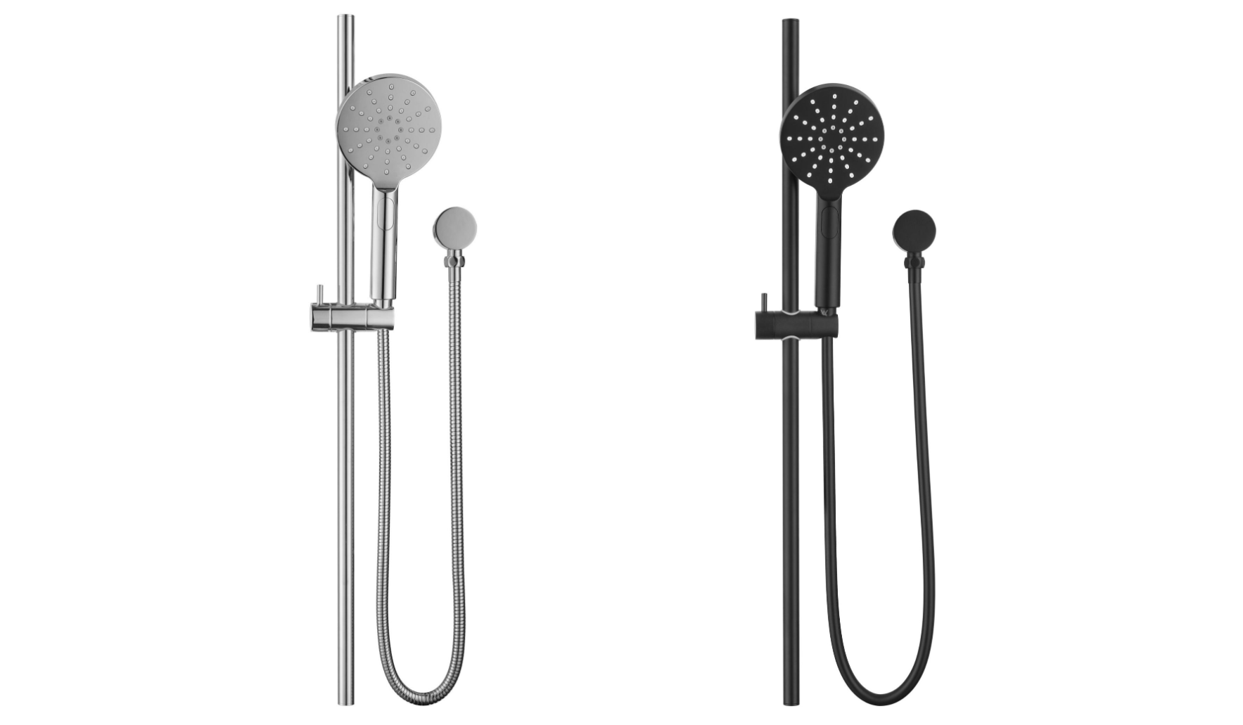 Bella Vista Mica Shower Rail (Chrome or Black) *CLEARANCE*