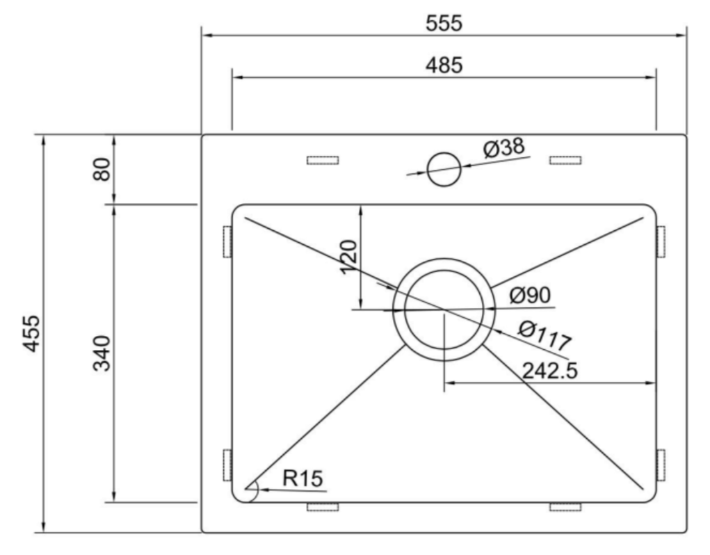 35 Litre Seta Utility Sink 550x450x225mm