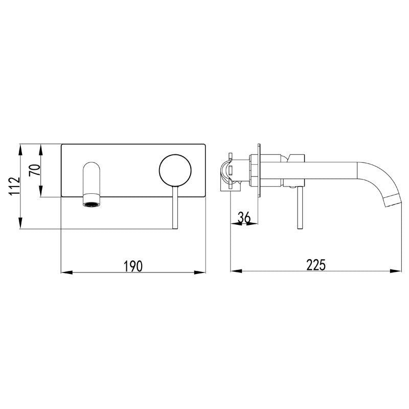 Hali Wall Mixer with Curved Spout