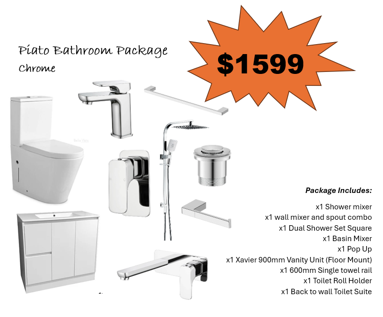 Piato Bathroom Package Chrome