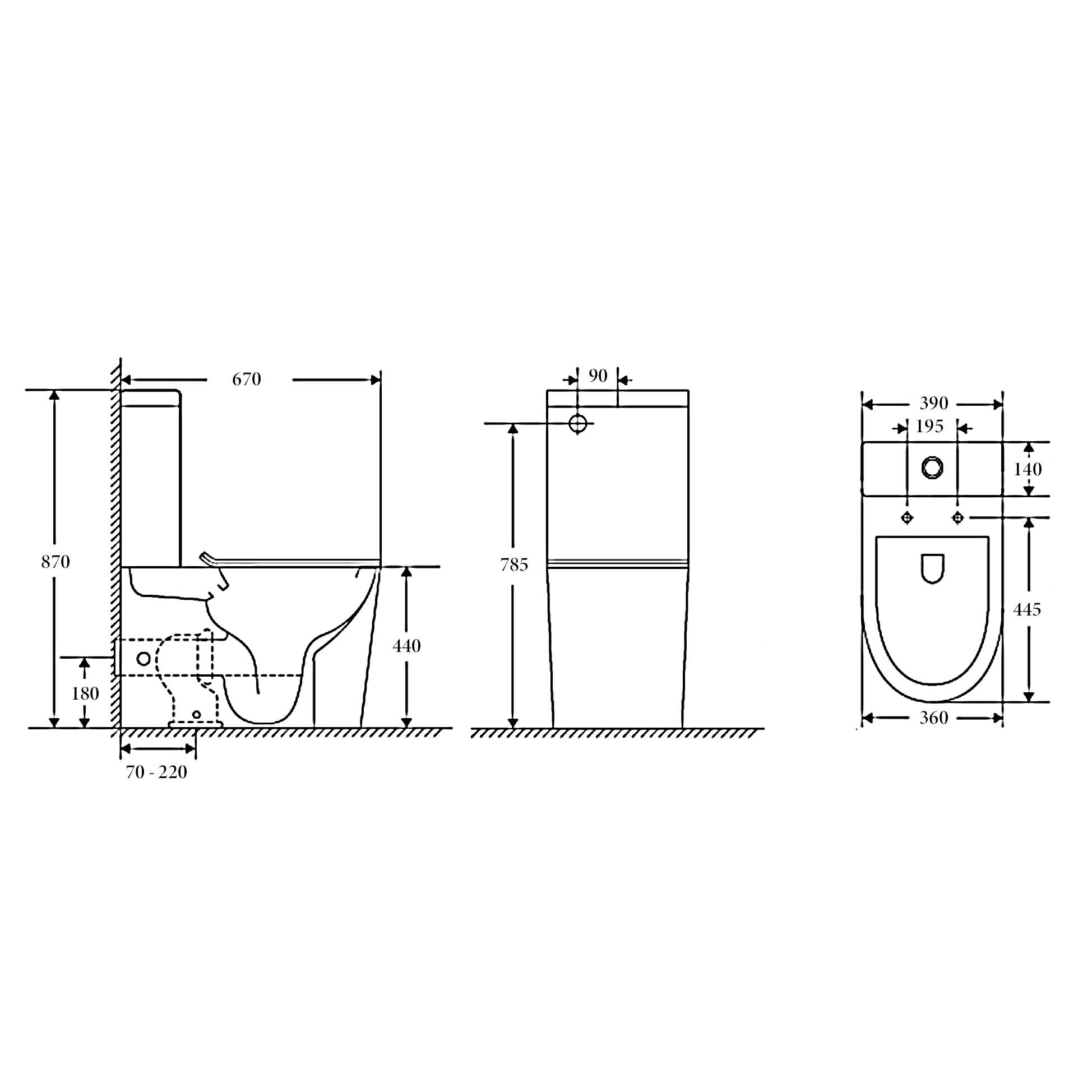 ATLANTA Rimless Ambulant Toilet Suite Gloss White