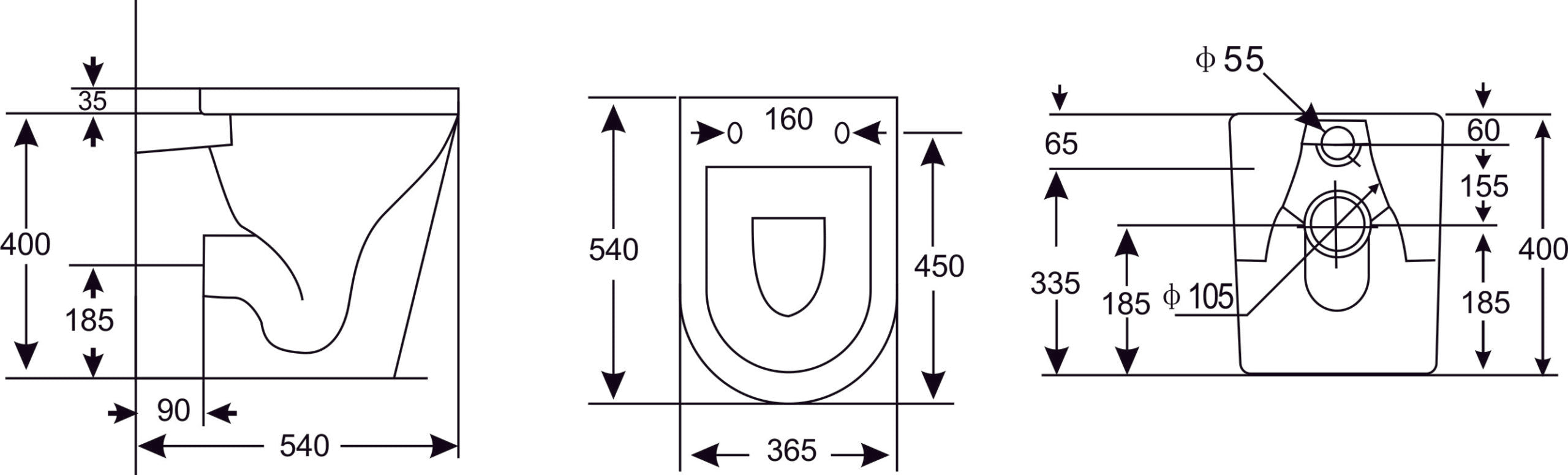 Torina II Floor Pan Gloss White (To suit an in wall cistern)