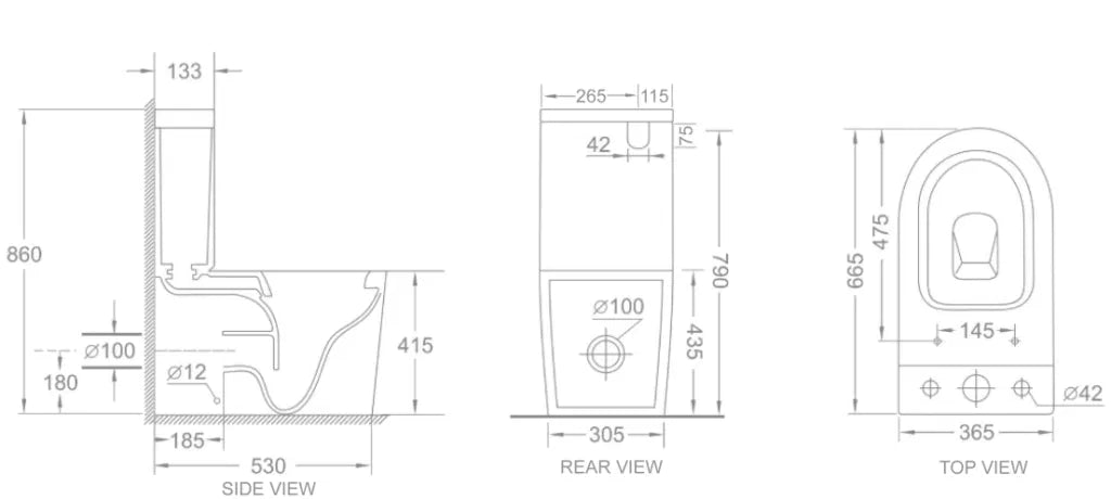 Bella Tornado Flush Toilet Suite Gloss White