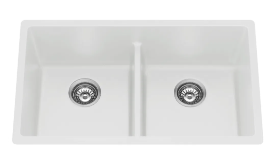 Fomos Sink 790 x 460mm – Double Bowl Granite Sink White