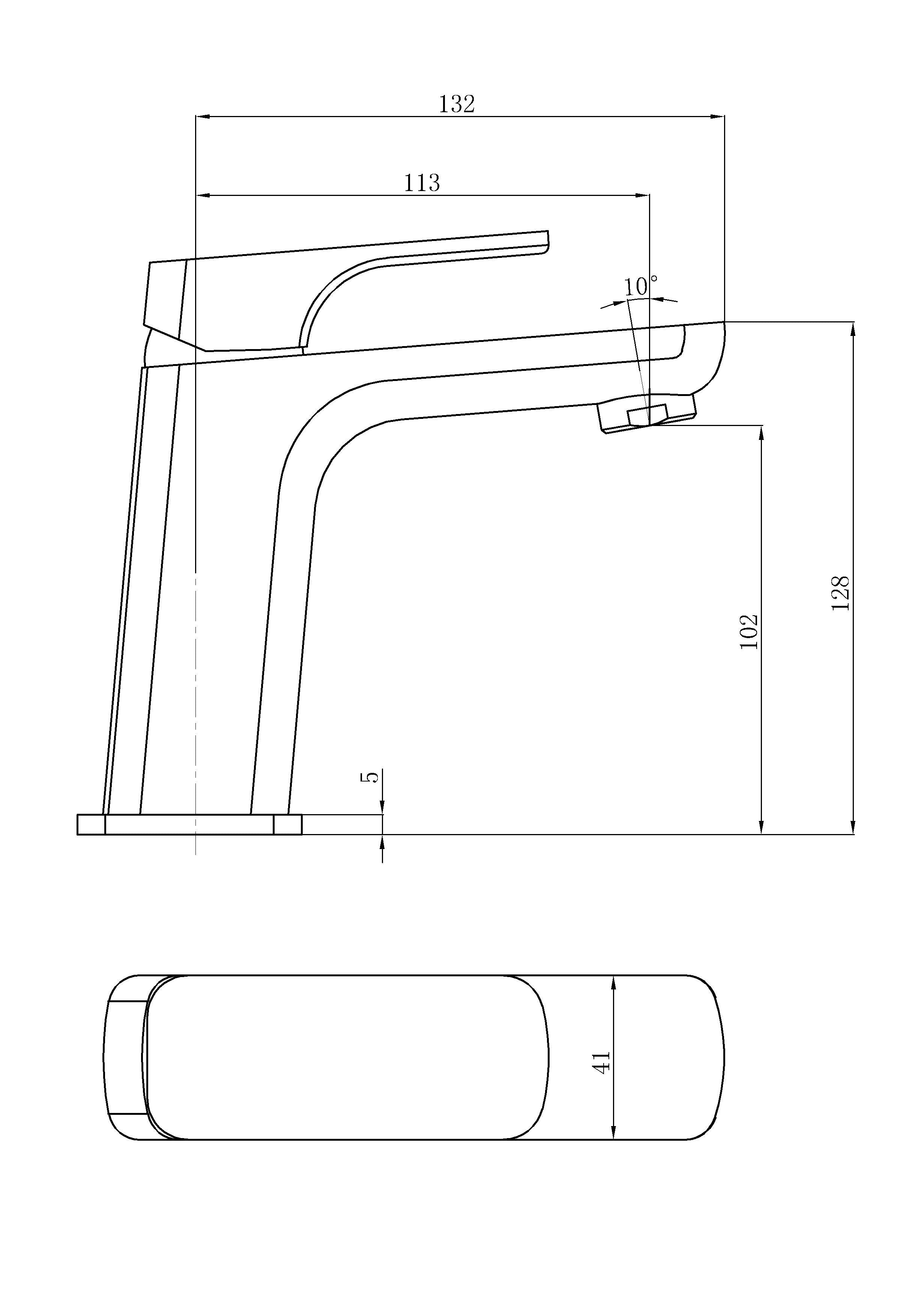 Unique Chrome Piato Curve Basin Mixer