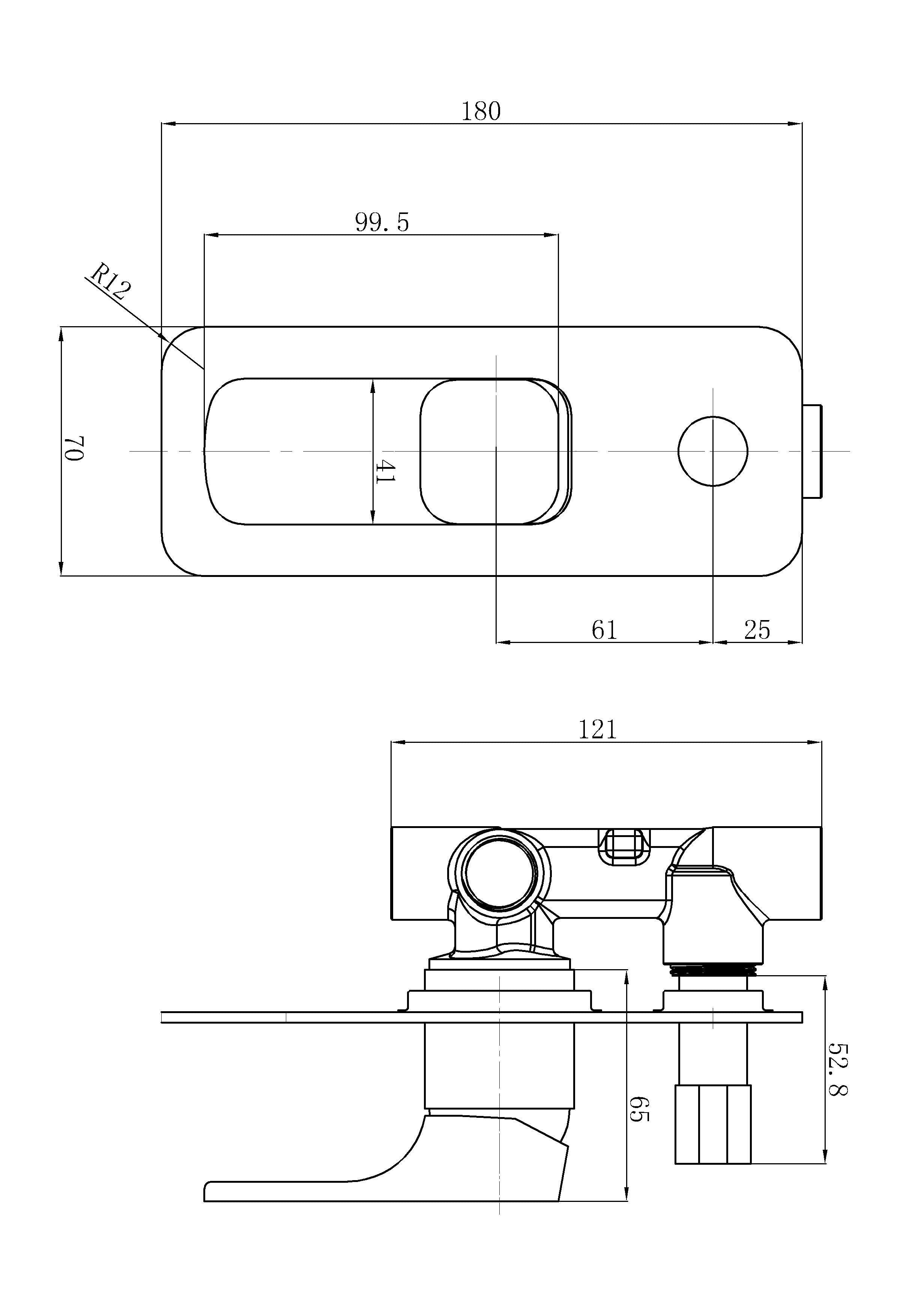 Unique Piato Curve Shower Mixer with Diverter Chrome