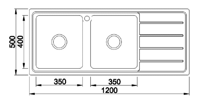 Punto 1200mm Double Bowl Sink