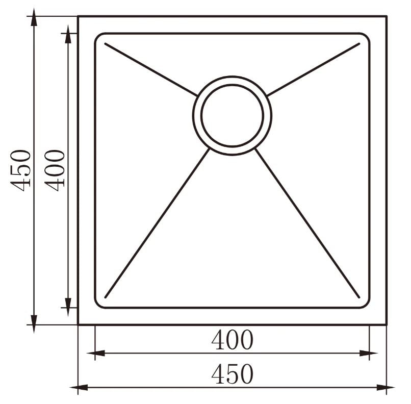 Project 450 Undermount Sink 450 x 450 x 200mm
