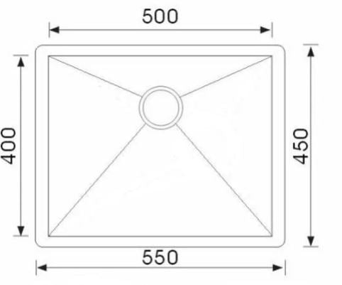 Project 550 Undermount Sink 550 x 450 x 200mm