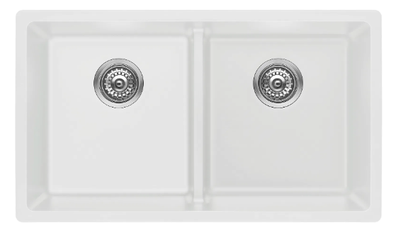 Fomos Sink 790 x 460mm – Double Bowl Granite Sink White