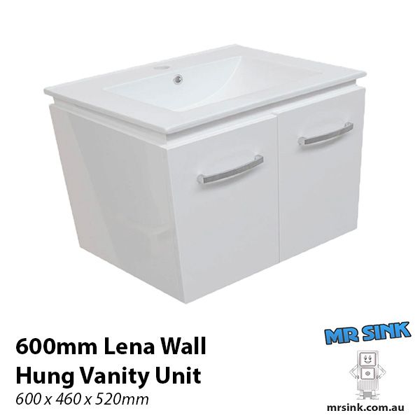 600mm Lena Wall Hung Vanity Unit One Tap Hole